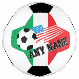 Ballon De Foot Conception de drapeau italo-américain de football
