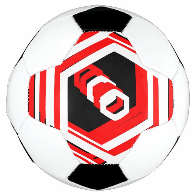 Ballon De Foot Cool rouge noir blanc 4Darren (Devant)