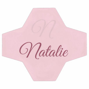 Ballon De Foot Couleur rose pastel monogrammée