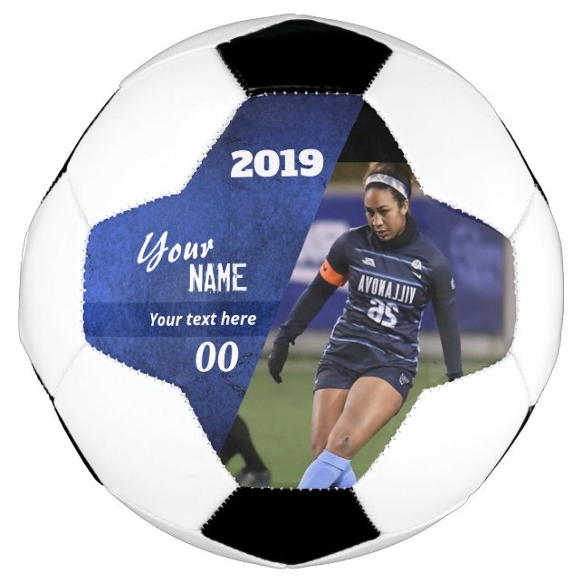 Ballon De Foot Coupe Custom Soccer Ball Blue (Devant)