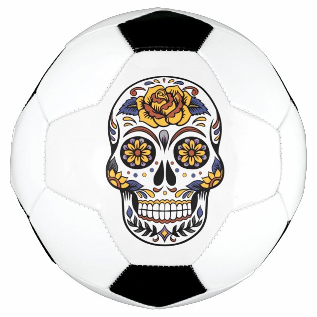 Ballon De Foot Crâne à sucre rose jaune (Devant)