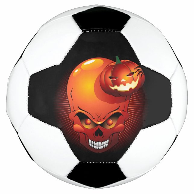 Ballon De Foot Crâne d'Halloween et Citrouille (Devant)