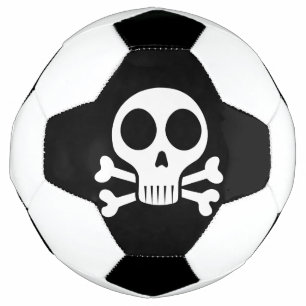 Ballon De Foot Crâne éffrayant sur un arrière - plan noir
