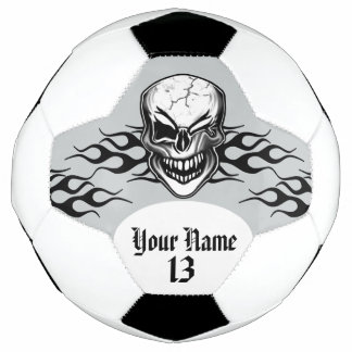 Ballon De Foot Crâne et flamme à l'encre personnalisée