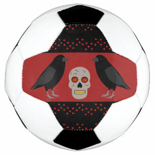 Ballon De Foot Crâne gothique et corbeaux gardiens Halloween