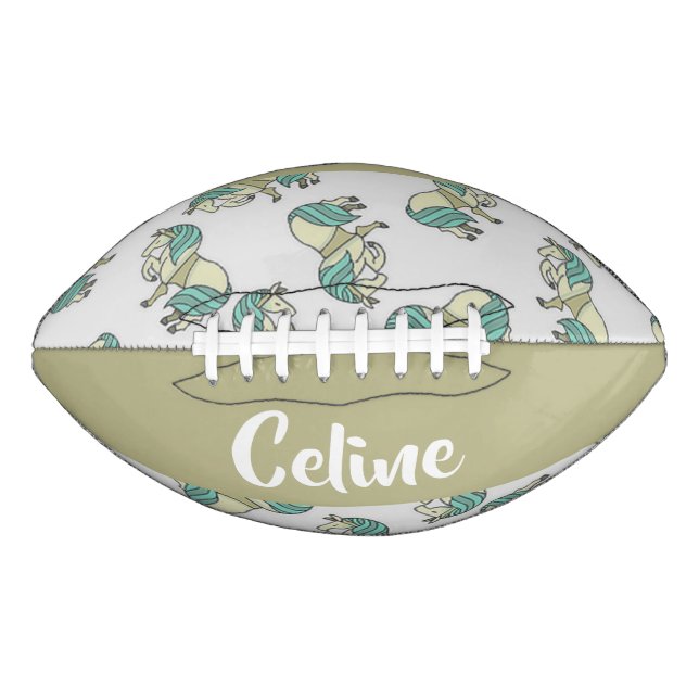 Ballon De Foot Custom name cute horses pattern (Devant)