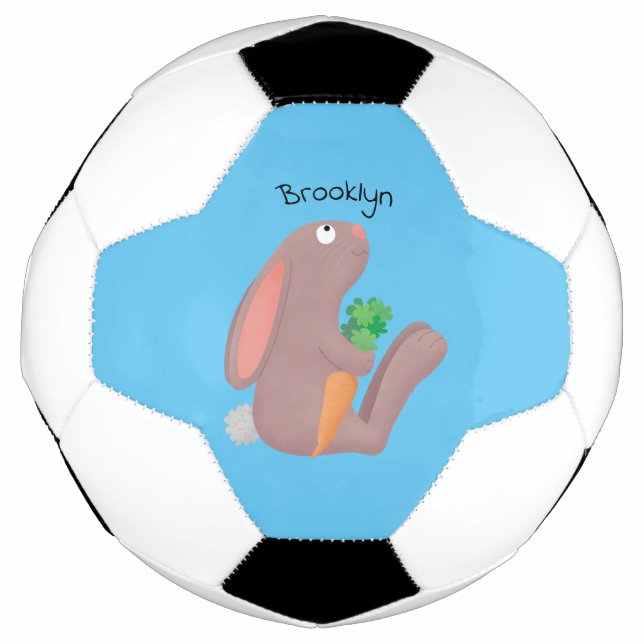 Ballon De Foot Cute bunny rabbit sitting with carrot cartoon (Devant)