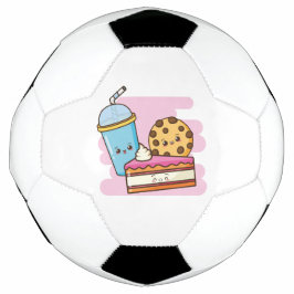 Ballon De Foot Cute Dessert Trio - Gâteau, biscuit et boisson