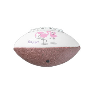 Ballon De Foot Cute pink flamingo trio cartoon illustration