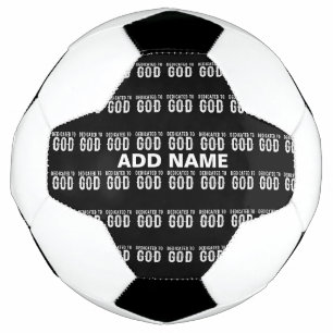 BALLON DE FOOT DÉDIÉ À DIEU COOL PERSONNALISABLE TEXTE BLANC