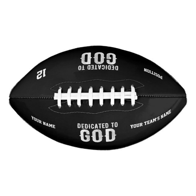 BALLON DE FOOT DÉDIÉ À DIEU COOL PERSONNALISABLE TEXTE BLANC (Devant)