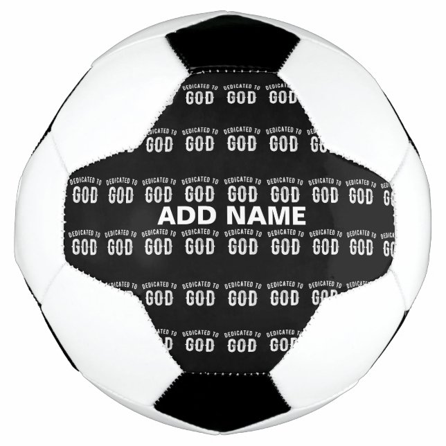 BALLON DE FOOT DÉDIÉ À DIEU PERSONNALISABLE COOL TEXTE BLANC (Devant)