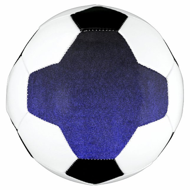 Ballon De Foot Dégradé de Parties scintillant bleue et noire (Devant)