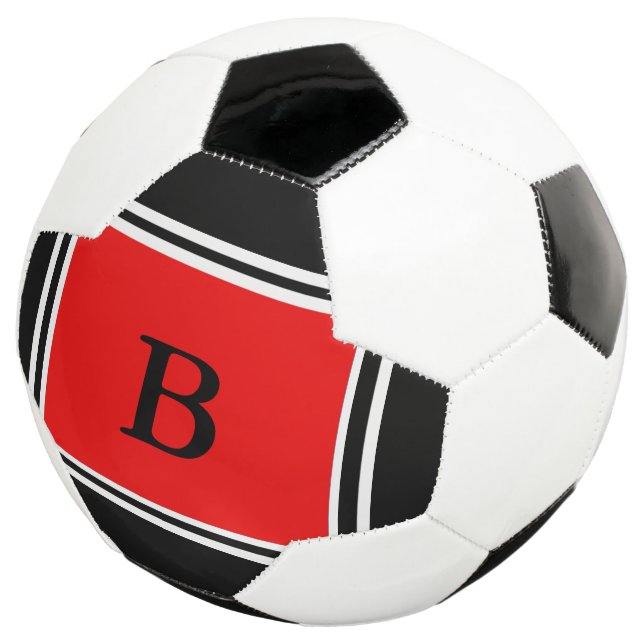 Ballon De Foot Design contemporain - rouge/noir (3/4)