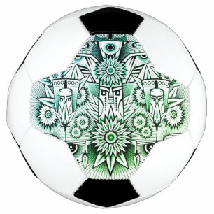 Ballon De Foot Design tribal teinte verte