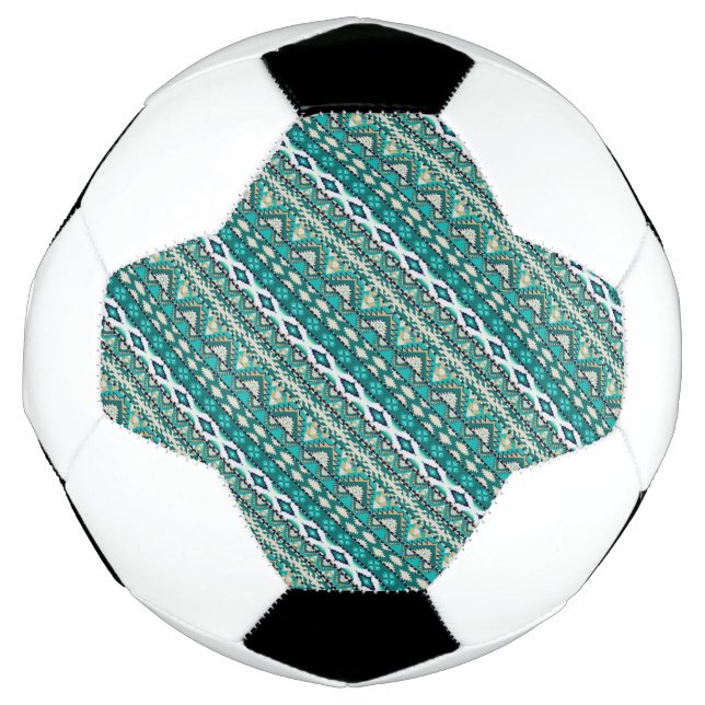 Ballon De Foot Design vert doux design motif aztèque (Devant)