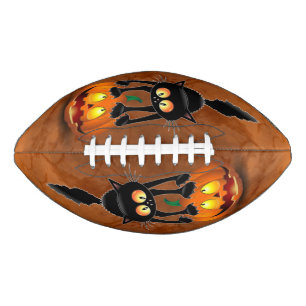 Ballon De Foot Dessin d'Halloween au chat effrayé sur Citrouille