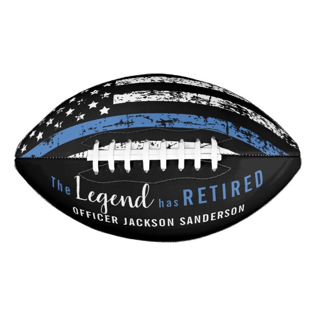 Ballon De Foot Drapeau américain de la Ligne Bleue Mince (Devant)
