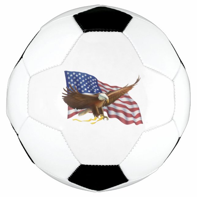 Ballon De Foot Drapeau américain et aigle (Devant)