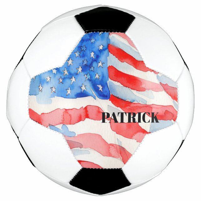 Ballon De Foot Drapeau américain Rouge Blanc Bleu Personnel (Devant)