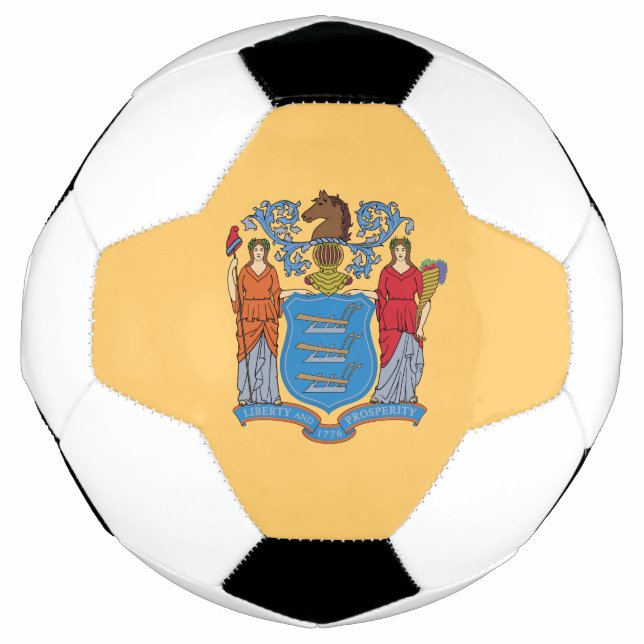 Ballon De Foot Drapeau de l'État du New Jersey (Devant)