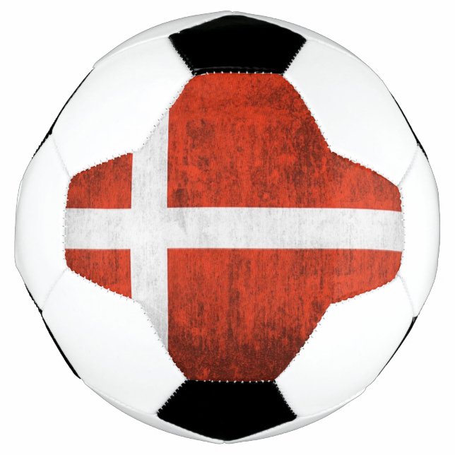 Ballon De Foot Drapeau Grunge Du Danemark (Devant)