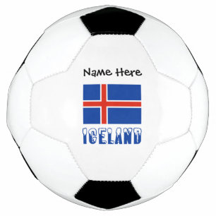 Ballon De Foot Drapeau islandais Islande Personnalisation Noir