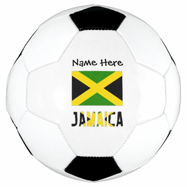 Ballon De Foot Drapeau jamaïcain avec votre nom Soccer Ba (Devant)