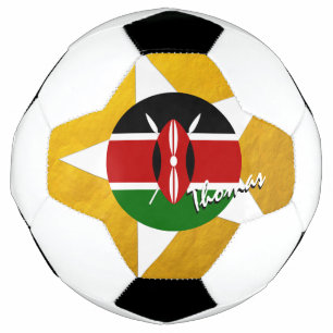 Ballon De Foot Drapeau Kenya de football et d'or