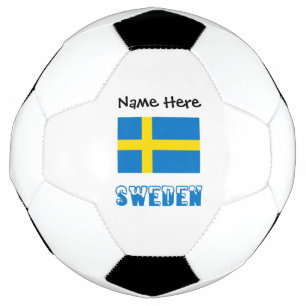 Ballon De Foot Drapeau suédois avec votre nom Soccer Ball