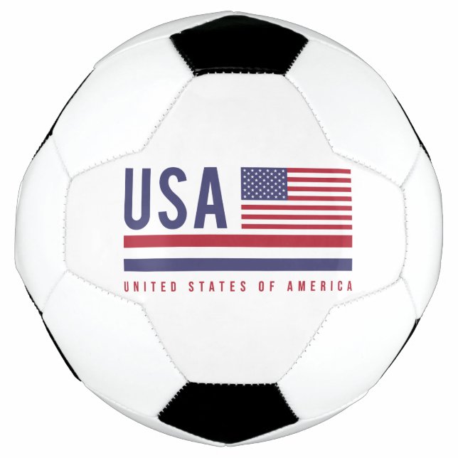 Ballon De Foot Drapeau USA et code ISO Alpha-3 Design (Devant)