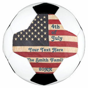Ballon De Foot Drapeau vintage américain Patiné