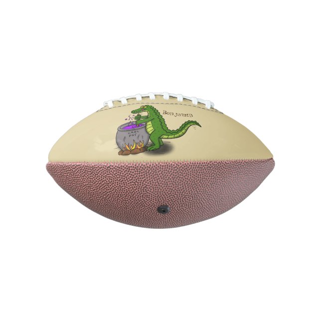 Ballon De Foot Drôle alligator vert cuisine dessin animé (Tourné à 270°)