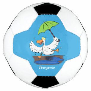 Ballon De Foot Drôle canard avec parapluie dessin animé