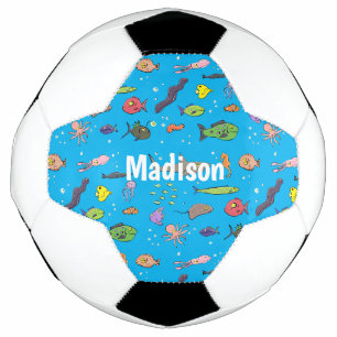 Ballon De Foot Drôle des créatures marines dessin motif