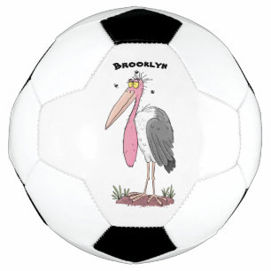 Ballon De Foot Drôle dessin animé de cigogne en marabou