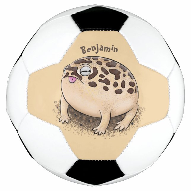 Ballon De Foot Drôle dessin de grenouille à pluie dans le désert (Devant)