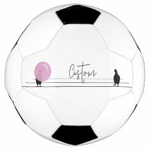 Ballon De Foot Drôle mignon Bubblegum Birds sur un fil blanc