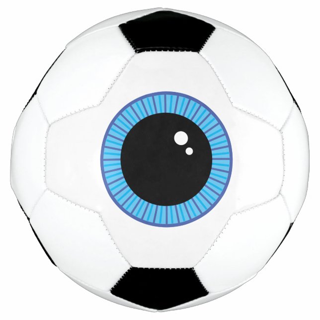 Ballon De Foot Drôle Mignonne Bleu Eyeball (Devant)