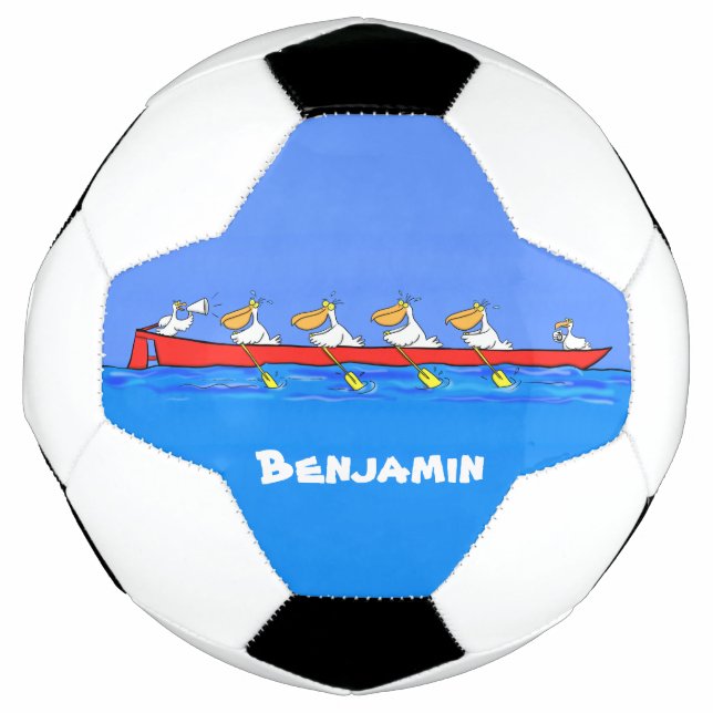 Ballon De Foot Drôle pélicans rameurs dessin animé (Devant)