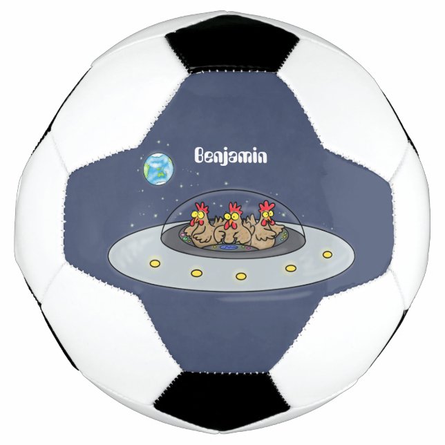 Ballon De Foot Drôle poule dans l'espace dessin animé (Devant)