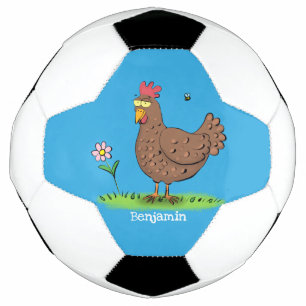 Ballon De Foot Drôle poulet rustique whimsical dessin animé