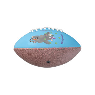 Ballon De Foot Drôle rhinocéros mignon jonglant sur monocycle