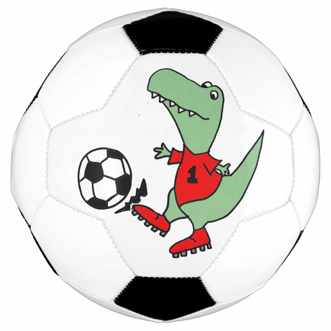 Ballon De Foot Drôle T-rex Dinosaure Jouer au football (Devant)