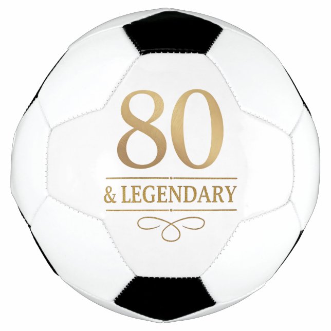 Ballon De Foot Elégant Gold 80th & Legendary Birthday (Devant)