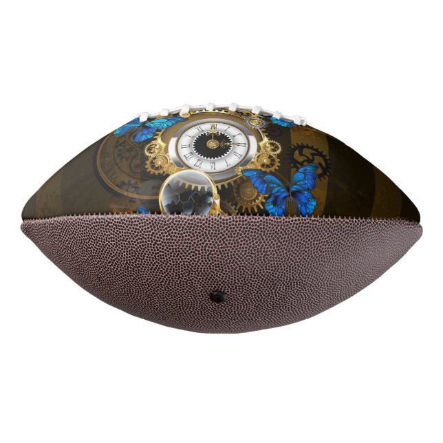Ballon De Foot Engrenages à vapeur et papillons bleus (Tourné à 270°)