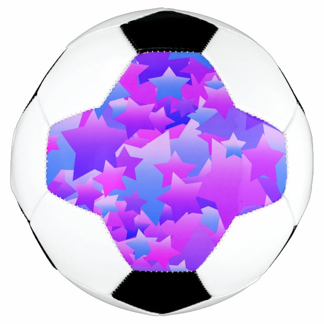 Ballon De Foot Étoiles de bulles violet (Devant)