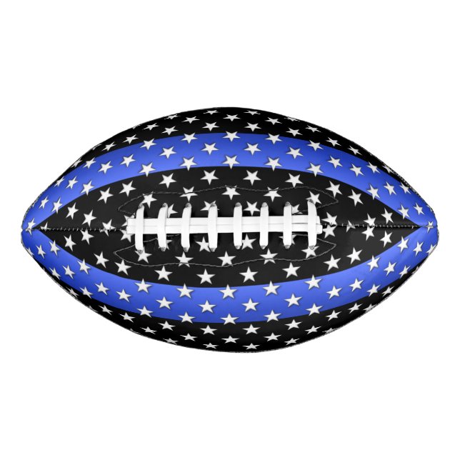Ballon De Foot Étoiles de ligne bleue mince (Devant)