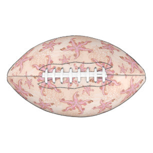 Ballon De Foot Étoiles de mer et motif pastel rose corail