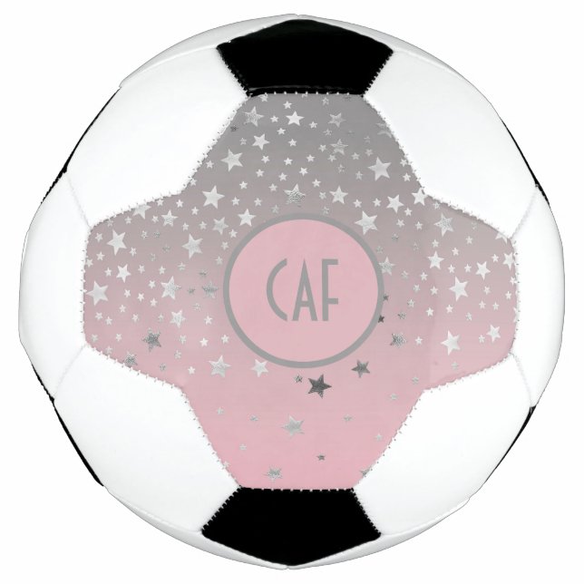 Ballon De Foot Étoiles rose gris Ombre tendance chic (Devant)